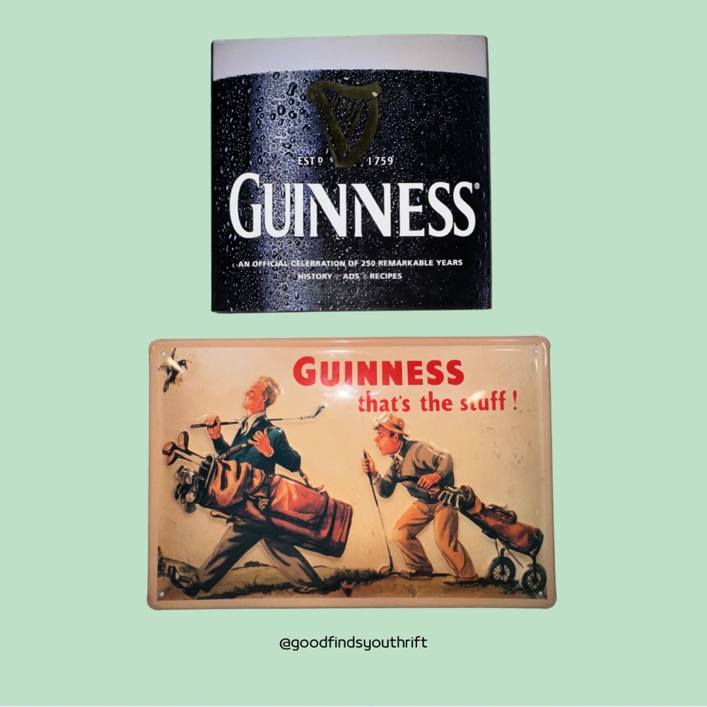 Guinness Vintage Metal Sign and Book Set